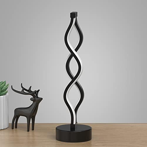 NUÜR Black Infinity Spiral LED Table Lamp, Dimmable Bedside Lamp - Image 2