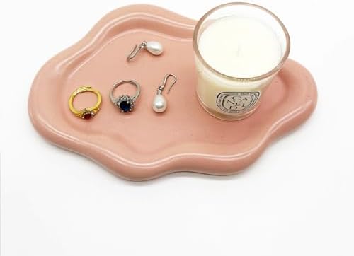 Ceramic Jewelry Tray, Jewelry Dish for Women, Small Ring Dish, Pink Cloud Tray Nightstand Decor Jewlery Plate Ring Holder Dish, Gift for Mom Trinket Tray Jewelry Bowl for Keys, Perfume,Candles - Image 5