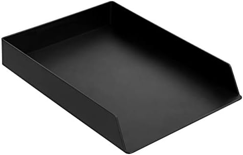 Amazon Basics Rectangular Plastic Desk Organizer, letter size Tray, 2-Pack, 9.7 x 2.2 x 13 inches, Black - Image 2