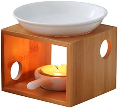 Wooden Essential Oil Burner, Bamboo Ceramic Fragrance Oil Warmer Holder by Unknown