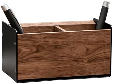 muso wood Walnut & Aluminum 2 Slot Pen Holder for Desktop by Musowood