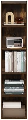Furinno PASIR Book Shelf, 5-Tier Modern Bookshelf, Open Shelves Bookcase 9 x 12 x 52, Easy Assembly, for Living Room, Bedroom, Home Office, Amber Pine - Image 6