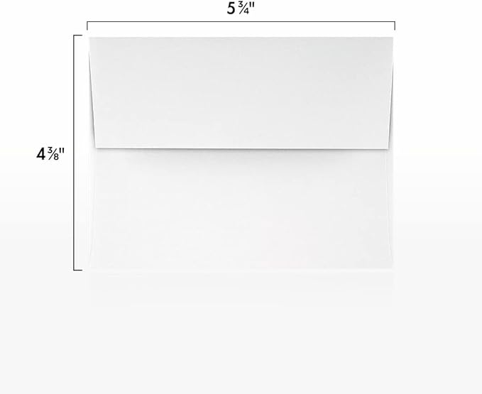 LUXPaper A2 Invitation Envelopes | Peel & Press | 4 3/8" x 5 3/4" | White | 80lb. Text | 500 Qty