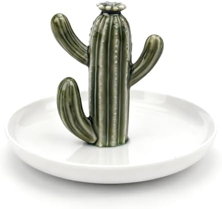 Cactus Jewelry Dish, Ceramic Trinket Tray for Ring Earring - Image 4