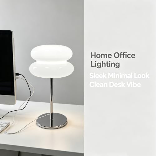 taotanra-Mushroom Bedside Table Lamp, Mid-Century Modern Bedroom Table Lamp, Retro Dimmable Bedside Lamp, Cute and Cool Home Decor (White) - Image 5