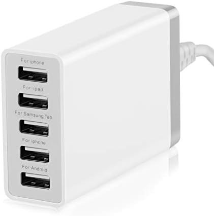 Pezin & Hulin 5 Port USB Wall Charger, 45W, Compatible with Tablet, Phone, Cell Devices by PezinHulin