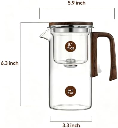 Magnetic Teapot, 24.3oz High Borosilicate Glass Teapot with Infuser, Loose Leaf Tea Steeper Pot, Heat Resistant Enchanti Tea Pot with Infusers for Herbal Leaf Brewing - Image 4