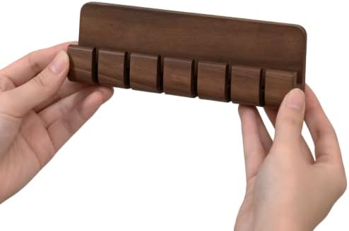Black Walnut Wood 6‑Slot Cable Organizer,Cord Holder for Desk by WOOTIDE