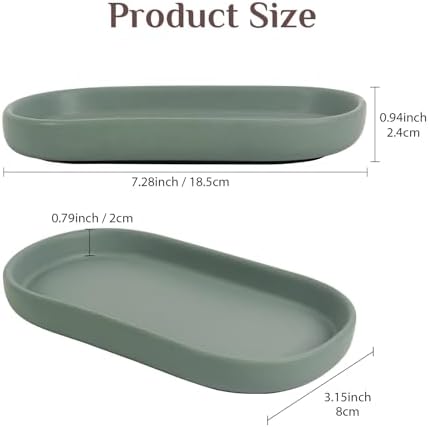 2 Packs Ceramic Jewelry Tray Oval Vanity Dish for Rings Earrings - Image 2
