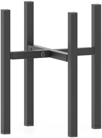 Plant Stand for 10"-16" Plant Pot Indoor Outdoor Corner, Adjustable Metal Heavy Duty for Large Pot (Black 1 Pack) by DDPow