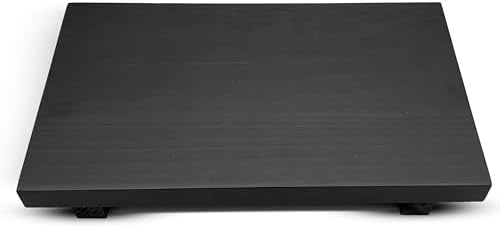 Rustic Wood Pedestal Stand - Handmade Small Decor Tray - Soap Tray for Kitchen Sink, Bathroom - Black, 12 x 7 x 1.5 Inch by LyfeSimple