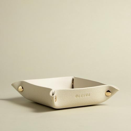 OLETHA Foldable Valet Tray, Travel Essentials, Canvas Grain, Greige by OLETHAD%C3%A9cor