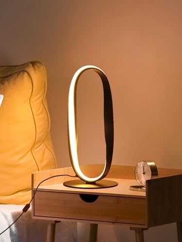 NUÜR Black Circle LED Table Lamp, 3 Color Temperatures, Dimmable - Image 2