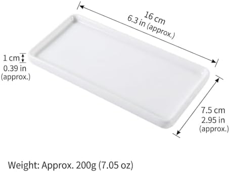White Ceramic Vanity Tray (6.3" x 2.9") - Rectangular Trinket Dish for Jewelry, Keys & Soap, Multi-Scene Organizer for Bathroom, Kitchen, Entryway & Dresser, Modern Home Decor - Image 2