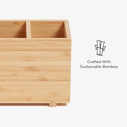Desktop Organizer, 7" x 3.5" x 4.2", Bamboo, Made of Natural Materials - Image 5