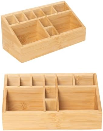 2 Pack Small Bamboo Art Supply Organizer by Saparim