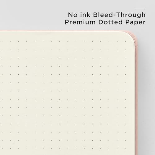 &And Per Se Dotted Journal Notebook, A5 Hardcover Aesthetic Dotted Notebook – 160 Pages 100gsm Thick Dot Grid Paper, 3 Sticker Sheets – Gift-Ready Journaling Kit for Women (Peach Pink) - Image 5