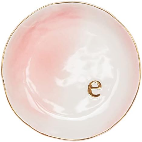 COLLECTIVE HOME - Ceramic Jewelry Tray, Decorative Trinket Dish for Rings Earrings Necklaces Bracelet Watch Keys, Birthday Mother's Day Christmas Gift for Women, 4.75", Colored Surface (E) by COLLECTIVEHOME