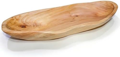 BTEOBFY 15-Inch Wavy Wooden Fruit Bowl - Handcrafted Solid Wood Decorative Basket for Kitchen Countertop - Large Rustic Dough Bowl Centerpiece, Natural Driftwood Decor for Bread & Snacks by BTEOBFY