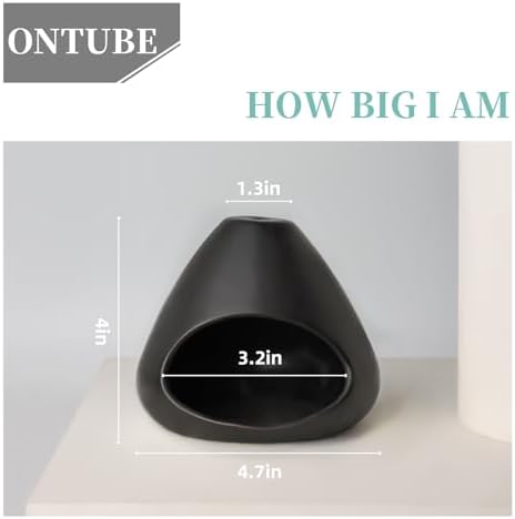 Ceramic Palo Santo Holder, Modern Incense Burner, Smudge Bowl (Black) - Image 2
