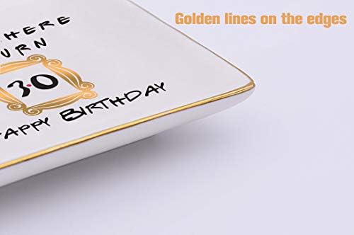 Topthink The One Where You Turn 30 Happy Birthday- Funny 30th Birthday Gift for Women,Her,Best Friend,Coworker -Turn Thirty Gift-Ceramic Jewelry Holder Ring Dish Trinket Box Tray-Friends TV Show - Image 5