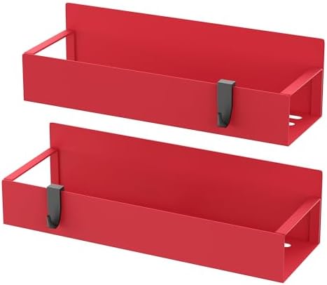 HuggieGems 2 Pack Magnetic Spice Storage Rack Organizer for Refrigerator and Oven, Red Fridge Organizers and Storage - Image 5
