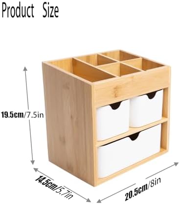 Bamboo Desk Organizer ＆ 2 Pack Bamboo File Folder Holder Set - Image 2