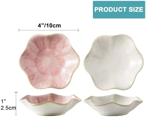 2 Pack Lotus Leaf Shape Ceramic Jewelry Tray - White, Pink - Image 2