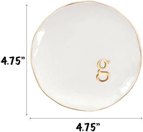 COLLECTIVE HOME - Ceramic Jewelry Tray, Decorative Trinket Dish for Rings Earrings Necklaces Bracelet Watch Keys, Birthday Mother's Day Christmas Gift for Women, 4.75", Glossy (g) - Image 2