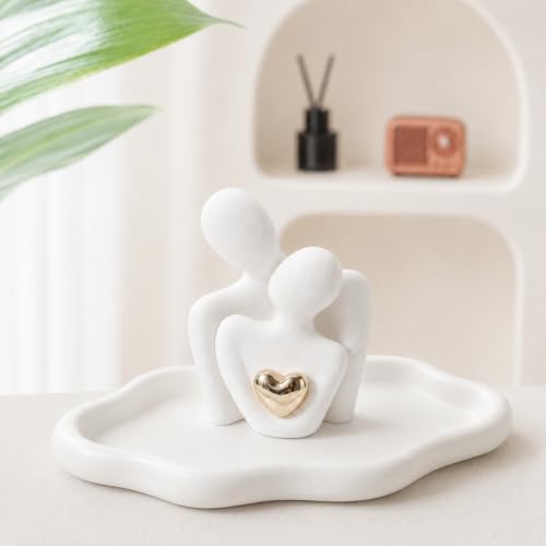 Jewelry Tray with Hugging Couple Figurine, Gift for Her by Unknown