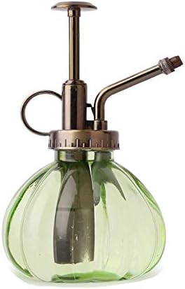 Lxcom Lighting Plant Mister Flower Water Spray Bottle Glass Vintage Style Spritzer Plant Atomizer Watering Can Pot with Top Pump for Home Garden Plant (Green) by LxcomLighting