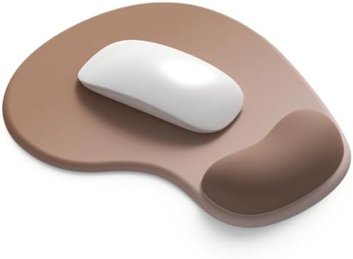 Office Mousepad with Gel Wrist Support - Ergonomic Gaming Desktop Mouse Pad Wrist Rest - Design Gamepad Mat Rubber Base for Laptop Computer -Silicone Non-Slip Special-Textured Surface (04Brown) by DEMONCHEST