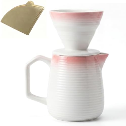 pour over coffee maker - Ceramic Dripper Pot, Heat-Resistant & Easy Clean by Qiufnaguo