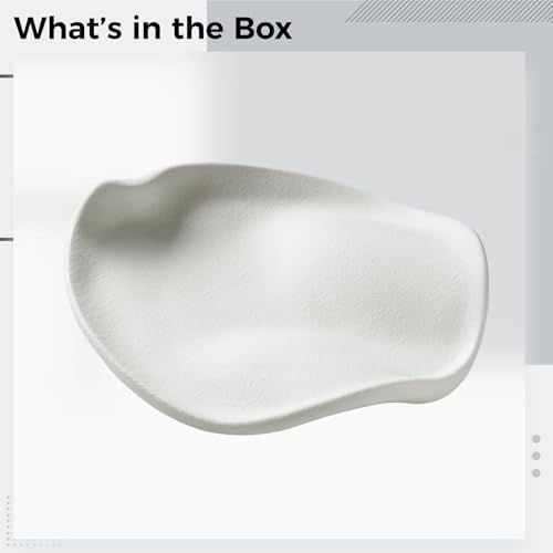 Ceramic Jewelry Tray, Modern Decorative Catch-All Tray, European Style Vanity Tray for Dresser, Entryway, Tabletop, Unique Ring, Necklace Holder, 6.5 x 6.1 x 1.6 in / 16.5 x 15.5 x 4 cm - Image 2