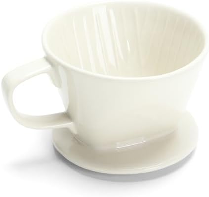 Ceramic Pour Over Coffee Dripper, Small Ceramic Pour Over, Off White by YACEYACE