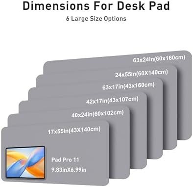 Aothia Faux Leather Desk Mat - Large Mouse Pad, Non-Slip PU Leather Blotter, Waterproof Writing Surface for Office and Home (Light Grey, 63" x 24") - Image 5