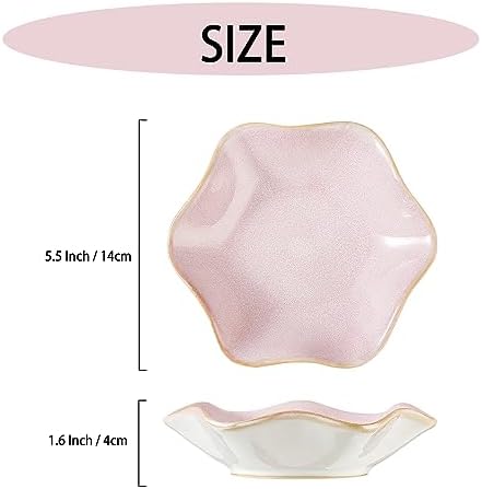 Binoster Ceramic Jewelry Dish,Ring Dish,Trinket Tray,Jewelry Tray,Key Bowl Pink Room Decor Bathroom Home Decor Gifts for Women Mom Sister Coworker Friend Bride(5.5 In Pink) - Image 4