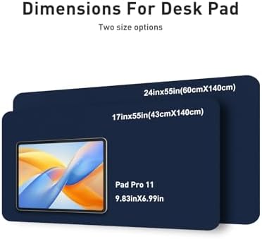 Aothia Faux Leather Desk Mat - Non-Slip PU Leather Desk Blotter, Waterproof Writing Surface, Large Desk Pad for Office & Home (Dark Blue, 55" x 17") - Image 5