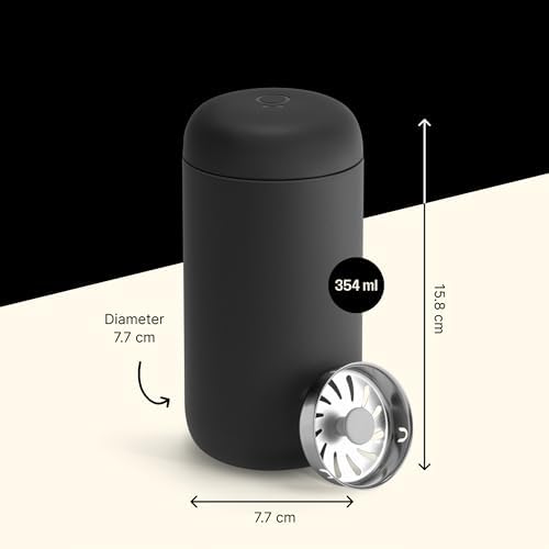 Fellow 12 oz Carter Move Travel Mug - Vacuum-Insulated Stainless Steel Travel Coffee Mug - Coffee Tumbler with Ceramic Interior and Splash Guard - Matte Black - Image 3
