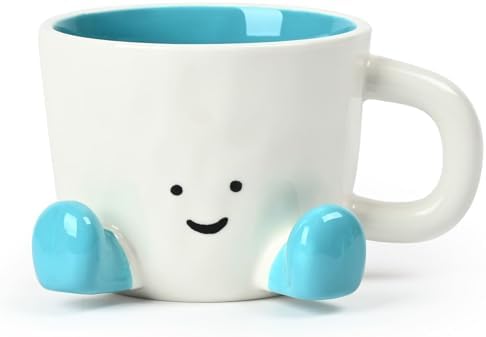 Coffee Mugs,Cute funny Mug For Women, 12.8oz/380ml Unique Ceramic Coffee Tea Cups, Office Mug Gift (blue) by EWCEFIE