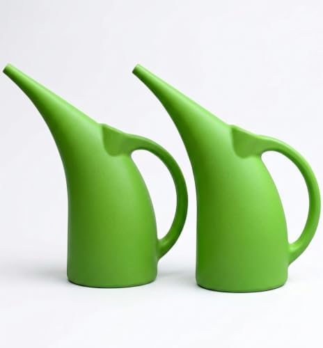 2 Pack 1/2 Gallon Green Watering Can – Small Plastic Plant Waterer for Indoor & Outdoor Use – Lightweight Garden Tool with Easy Pour Spout – Ideal for Flowers, Herbs & Lawns by KOOLPRODUCTS