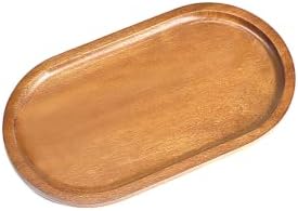 Small Wooden Tray (7.5 x 4.1 inch), Oval Mini Serving Tray by VSUINGO-StriveforPerfection