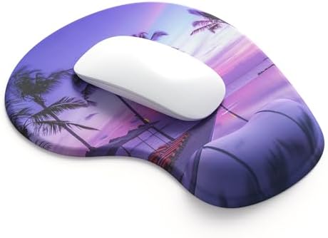 Office Mousepad with Gel Wrist Support - Ergonomic Gaming Desktop Mouse Pad Wrist Rest - Design Gamepad Mat Rubber Base for Laptop Computer -Silicone Non-Slip Special-Textured Surface (15PalmS) by DEMONCHEST