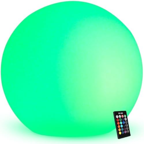 Mr.Go 20-inch Rechargeable LED Ball Light,16 RGB Color Changing Glowing Orb by MRGO