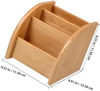NOLITOY Desk Brown Wooden for Organizer Holder Pen Office Supplies - Image 2