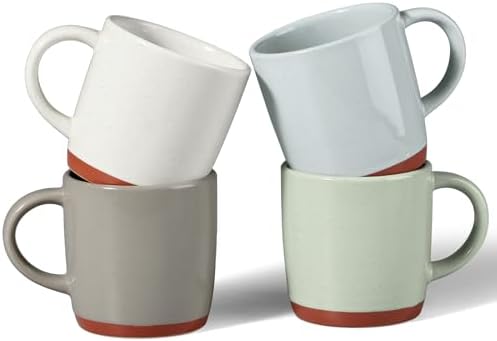 E-far Ceramic Coffee Mug Set of 4, 12oz Modern Coffee Cups, Multicolor by E-far