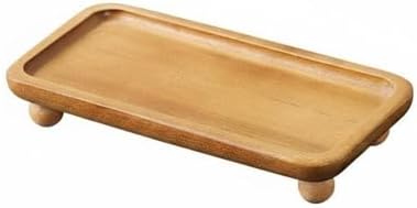 Wooden Storage Tray Acacia Organizer Platter Catchall Footed Dish Crafted from Acacia Wood Suitable for Entryway Living Room Kitchen Decor, S Rectangle by MYCENSE