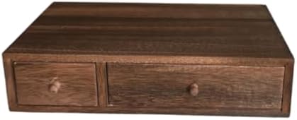 Wood Desktop Organizer Office Supplies Organizer with Drawer Versatile Cosmetic Organizer for Sticky Notes Stamps Paper Clips, 2 Drawer by IEUDNS