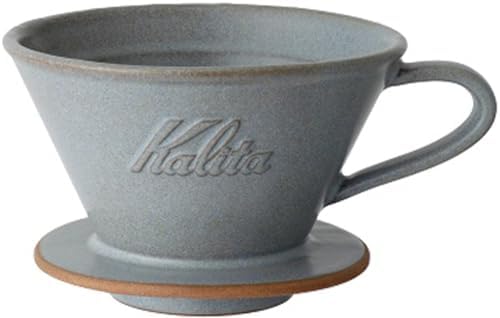 Carita Coffee Dripper Mino Ware High Heat Retention Pottery for 2 to 4 People, Sand Gray #02105 Wave Series, Made in Japan, Drip Equipment, For 2 People, For 4 Cups, Porcelain, Stylish, Outdoor by Kalita