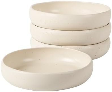 Bloomhouse - Two Time Oprah's Favorite Things Winner - Corsica Clay 4-Piece Meal and Pasta Bowl Set – Sea Salt White Stoneware for Dinner, Serving & Everyday Use by Unknown